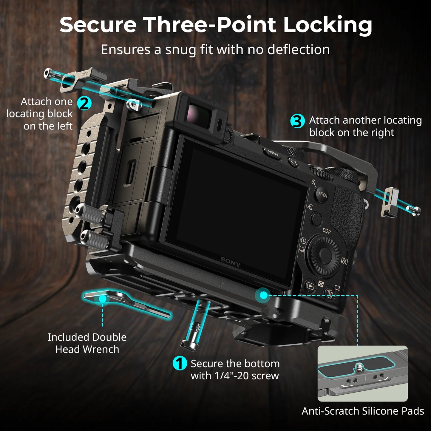 SmallRig “HawkLock” Quick Release Cage Kit with Silicone Handle for Sony Alpha 7C II / 7CR