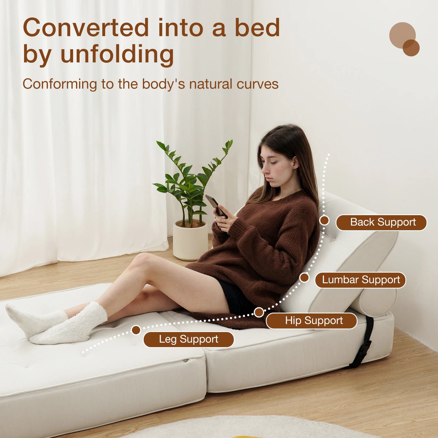 Folding Sofa Bed Couch Fold Out Chair Bed with Pillow, Convertible Sofa Bed Futon Sleeper Chair, Dark Gray