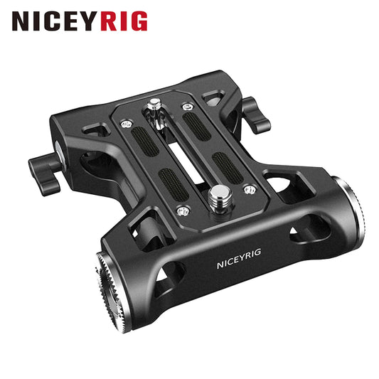NICEYRIG Camera Baseplate with Rosette Mount 15mm Rod Base Plate Applicable for Sony FS5 FS7 FX9, RED DSMC2 KINEFINITY Cinema