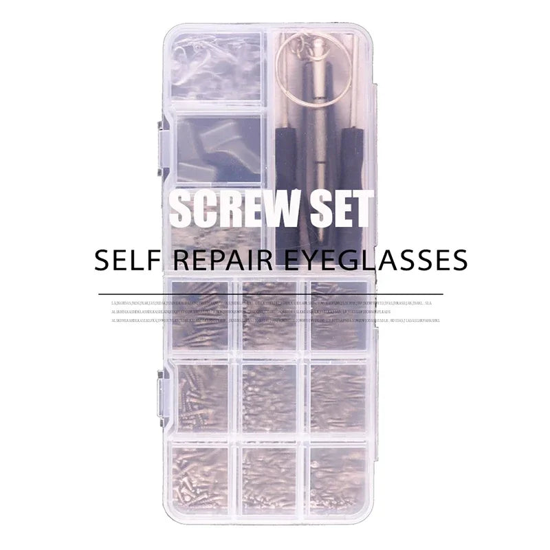 500pc Eyeglasses Sunglasses Repair Kit Tool Glasses Screwdriver Screws Sets Nuts Nose Pad Optical Repair Tool Parts Assorted2030