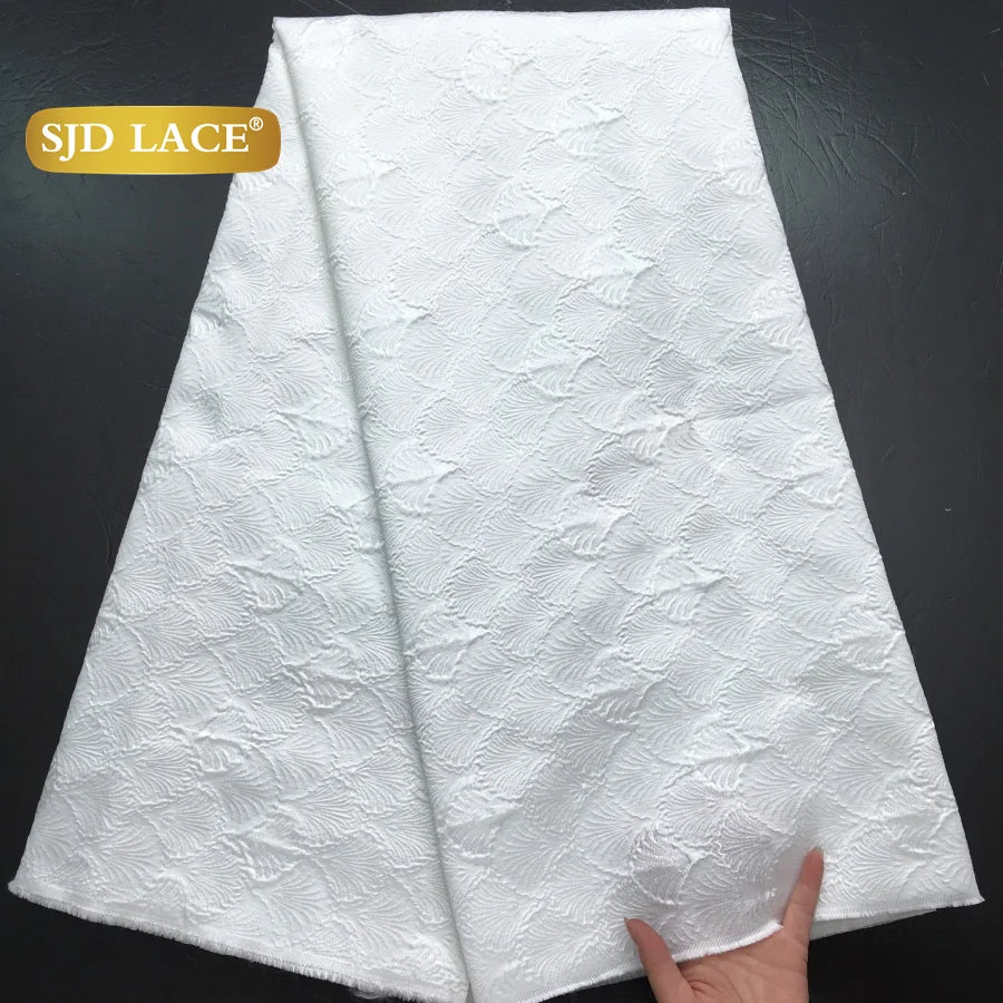 SJD LACE African Brocade Lace Fabrics Nigerian Damask 2025 Latest French Jacquard Gilded Women Lace for Wedding Dresses Sew 3466