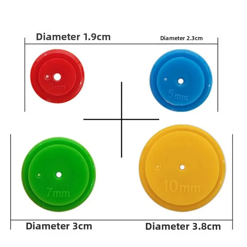3/5/7/10mm 4pcs/set Seam Allowance Marker for Tailor Scanning Line DIY Patchwork Sewing Scribing Quilting Round Seam Wheel
