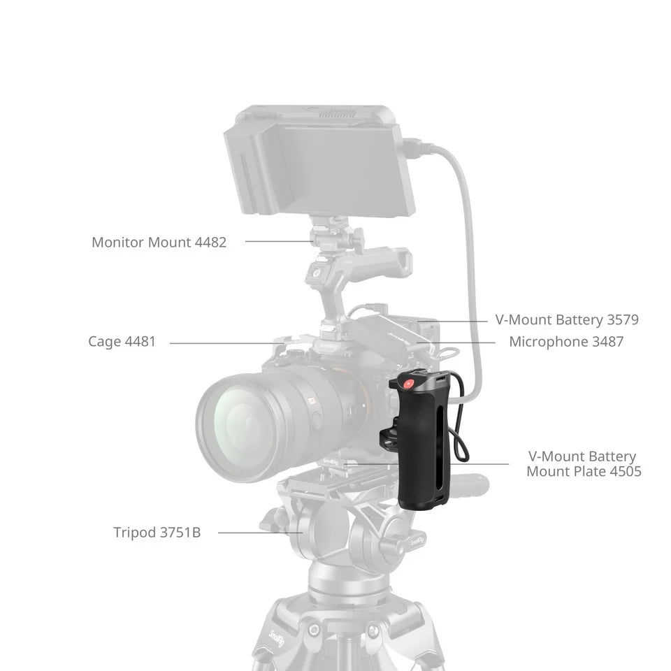 SmallRig Side Handle with Rec Trigger 1/4"-20 Screws Recording Handle for Sony for Canon for FUJIFILM for Panasonic Cameras 4928