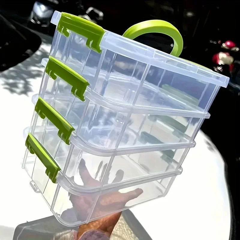 4 Layers Stackable Desk Storage Organizer Transparent Plastic Makeup Organizer Box Durable Jewelry Container Bins Drawer Table