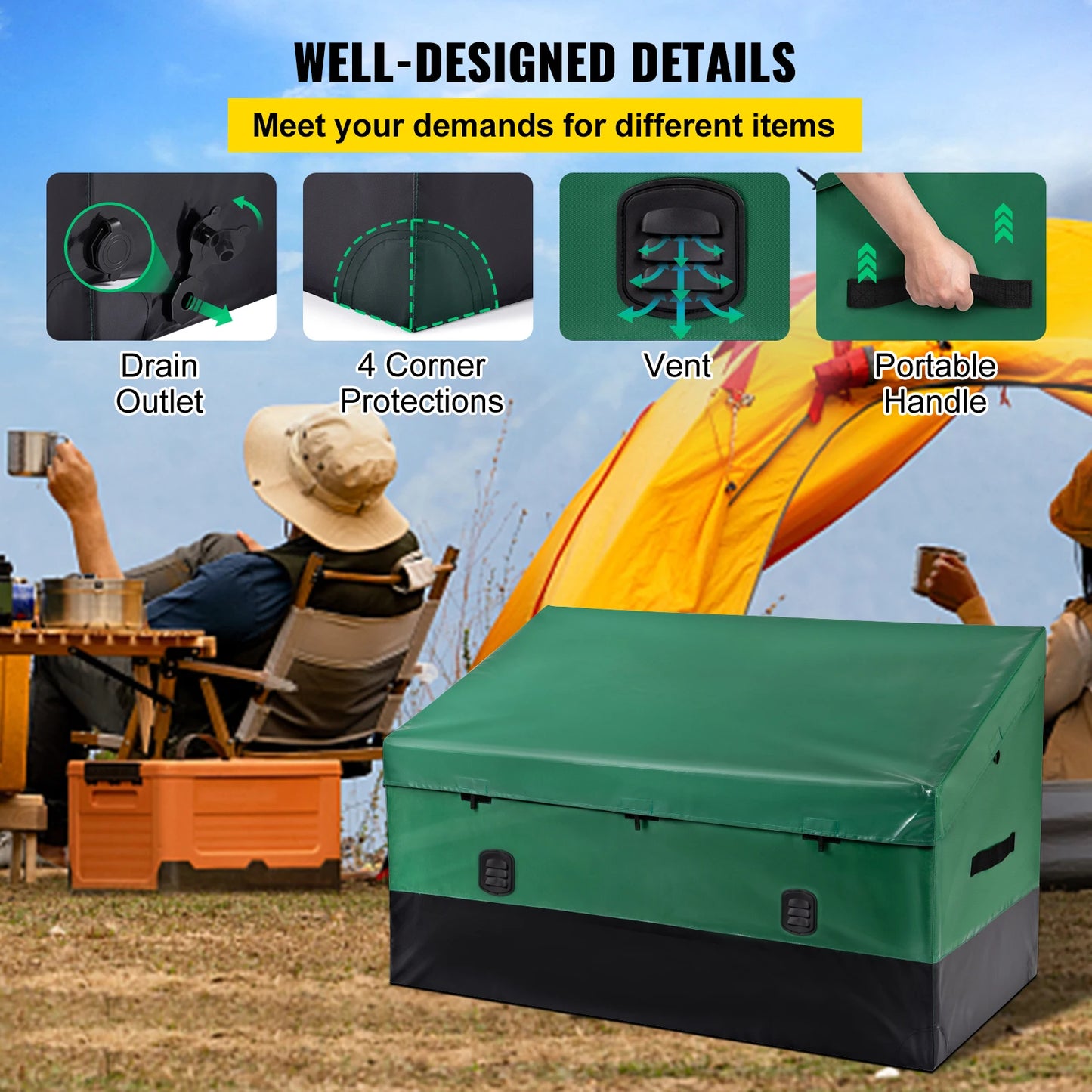 SucceBuy Outdoor Storage Box Patio Deck Box 230 Gallon Waterproof PE Tarpaulin Patio & Garden Furniture Home & Garden