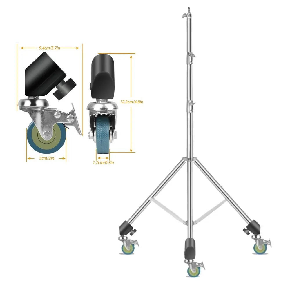 SH Extendable Tripod 190cm With 1/4 Screw&Wheels Bluetooth Remote For DSLR Camera Smartphone Fill Light Microphone Tripod