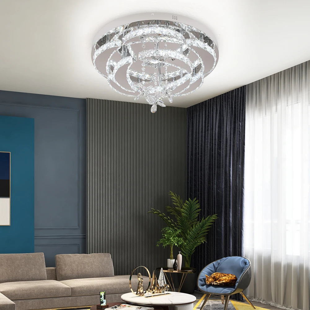 VETRULUS Luxury K9 Crystal Chandelier Modern Ceiling Lamp Led Living Dining Room Decor Pendant Light Dimmable Lustre Home