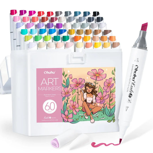 Ohuhu Kaala Marker Pen Set Color Markers Alcohol Art Markers Refillable Dual Tips Sketching Drawing Manga School Art Supplies