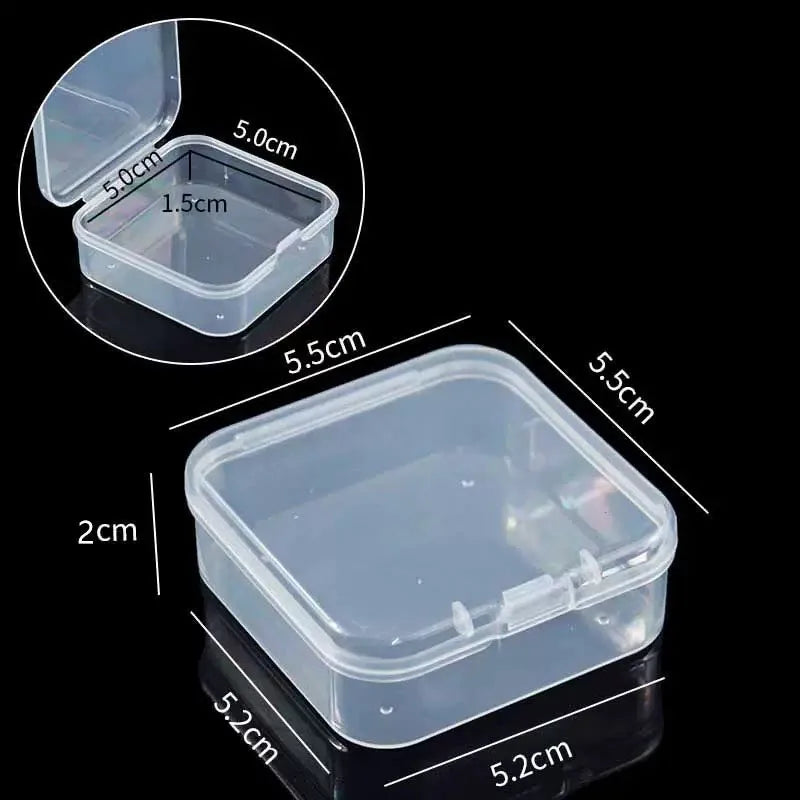 PP Storage Box Mini Transparent Plastic Case Container Square Rectangle Packaging Box for Jewellry Beads Small Items