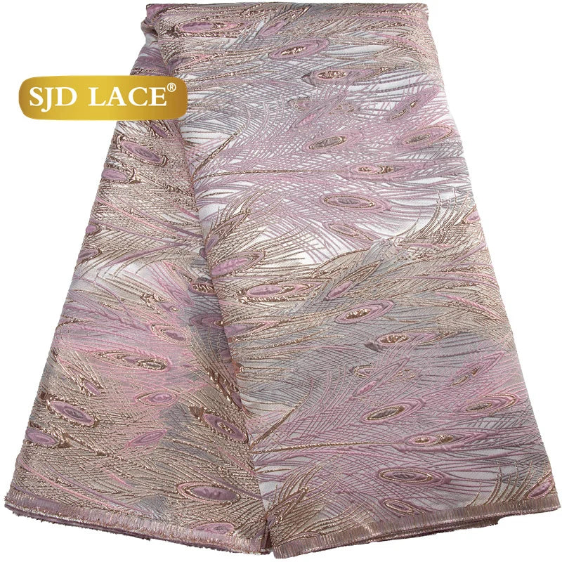 SJD LACE African Lace Fabric 2026 High Quality French Gild Brocade Jacquard Lace Fabric For Women Wedding Party Dresses Sew 3464