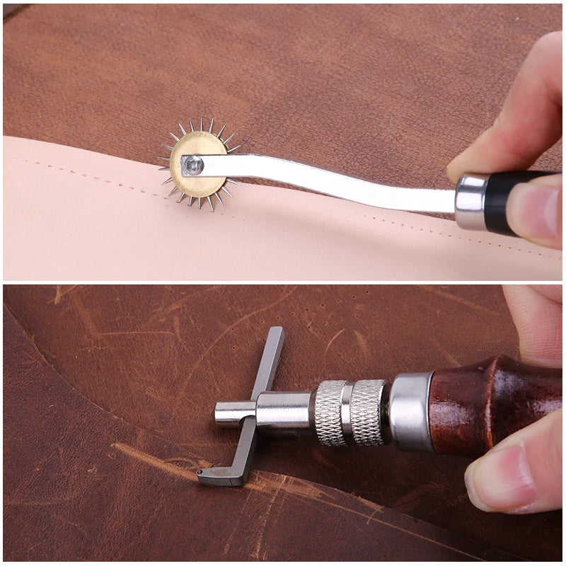 Leather Craft Tool Kit Leather Hand Sewing Repair Kit Stitching Punch Carving Work Groover Set DIY Tool Set Professional tools