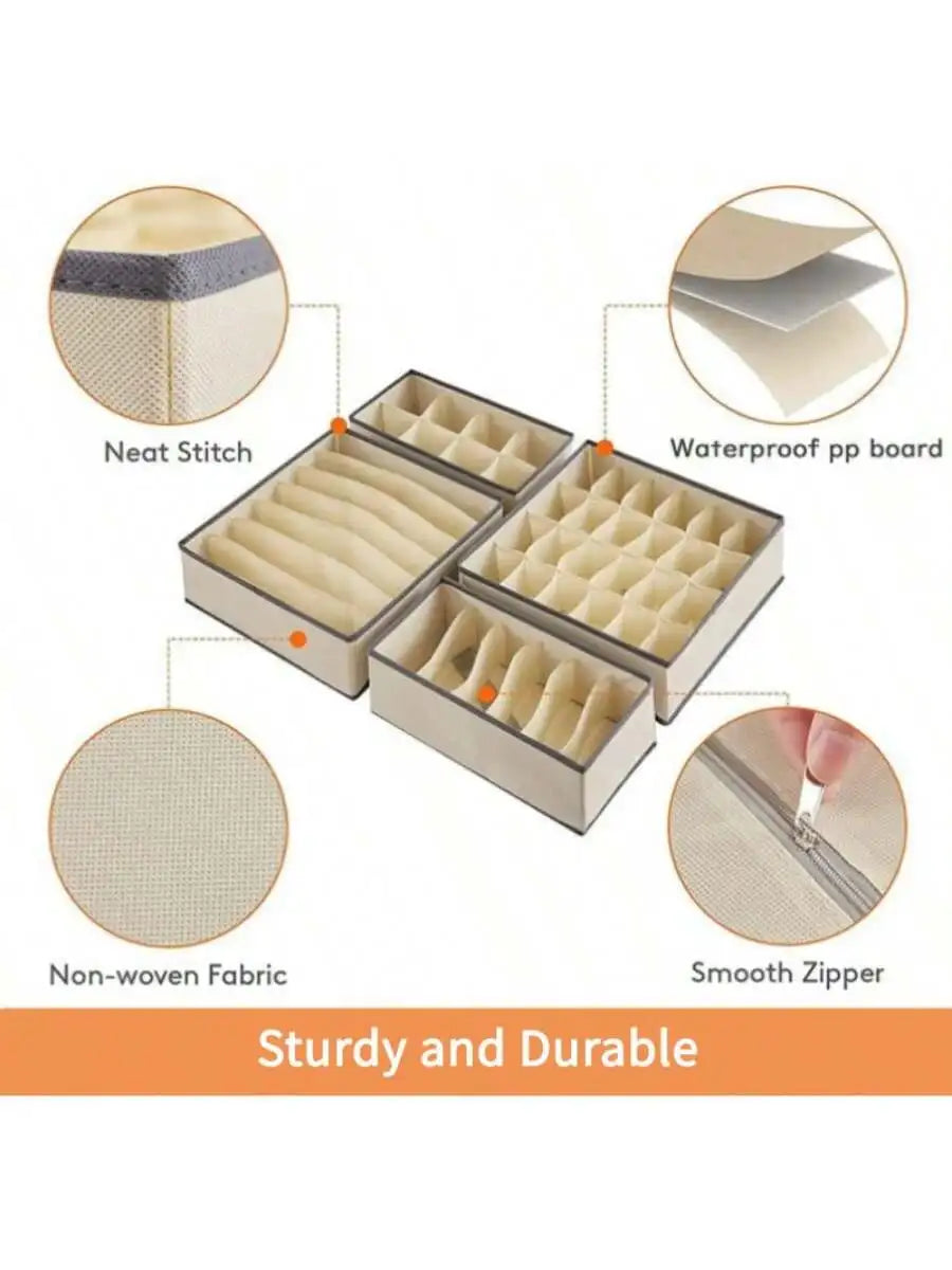 24-Cell Collapsible Organizer For Socks, Underwear, Ties, Accessories