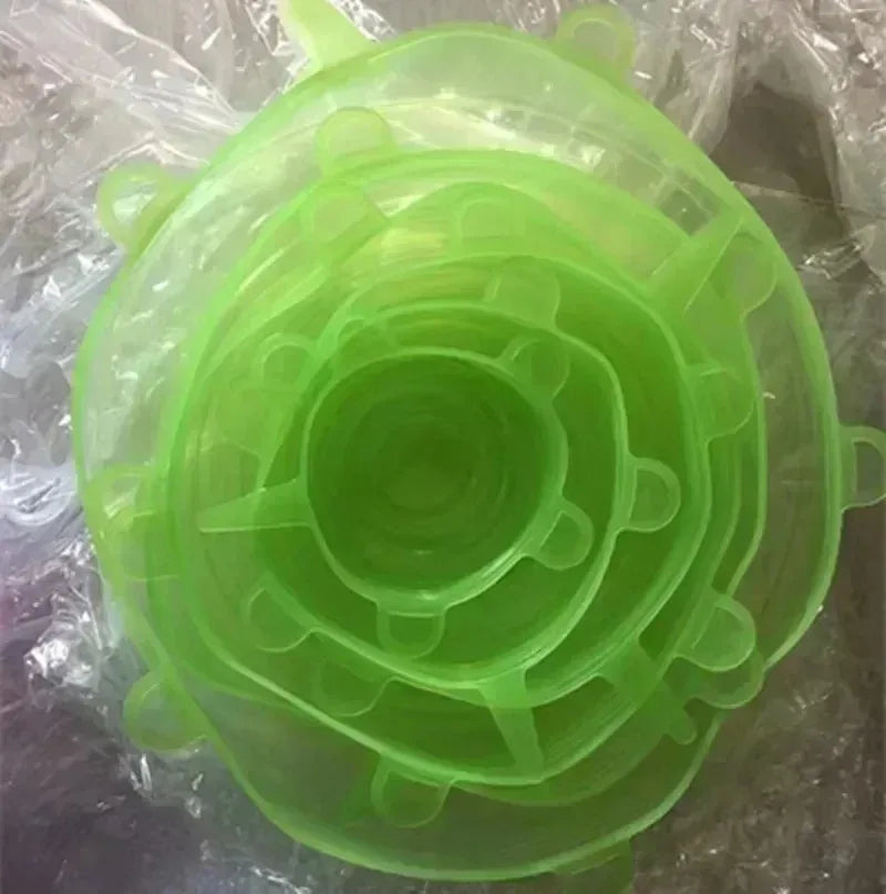 Adjustable Elastic Silicone Covers for Food Storage, Fridge Container Lids, Plastic Storage Caps for Kitchen Dishes