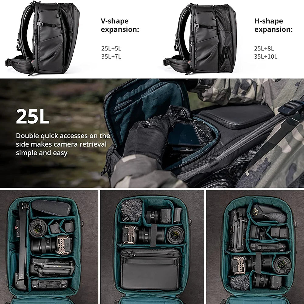 PGYTECH OneMo 2 Camera Backpack with Shoulder Bag For 16“ Laptop For Photographers Waterproof Backpack For Canon Fuji Camera