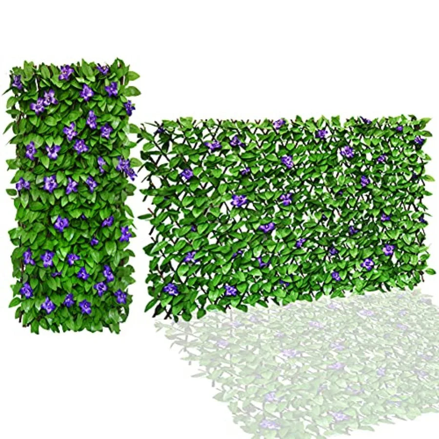 Expandable Fence Privacy Screen for Balcony Patio OutdoorDecorative Faux Ivy Fencing Panel Artificial Hedges Single Sid