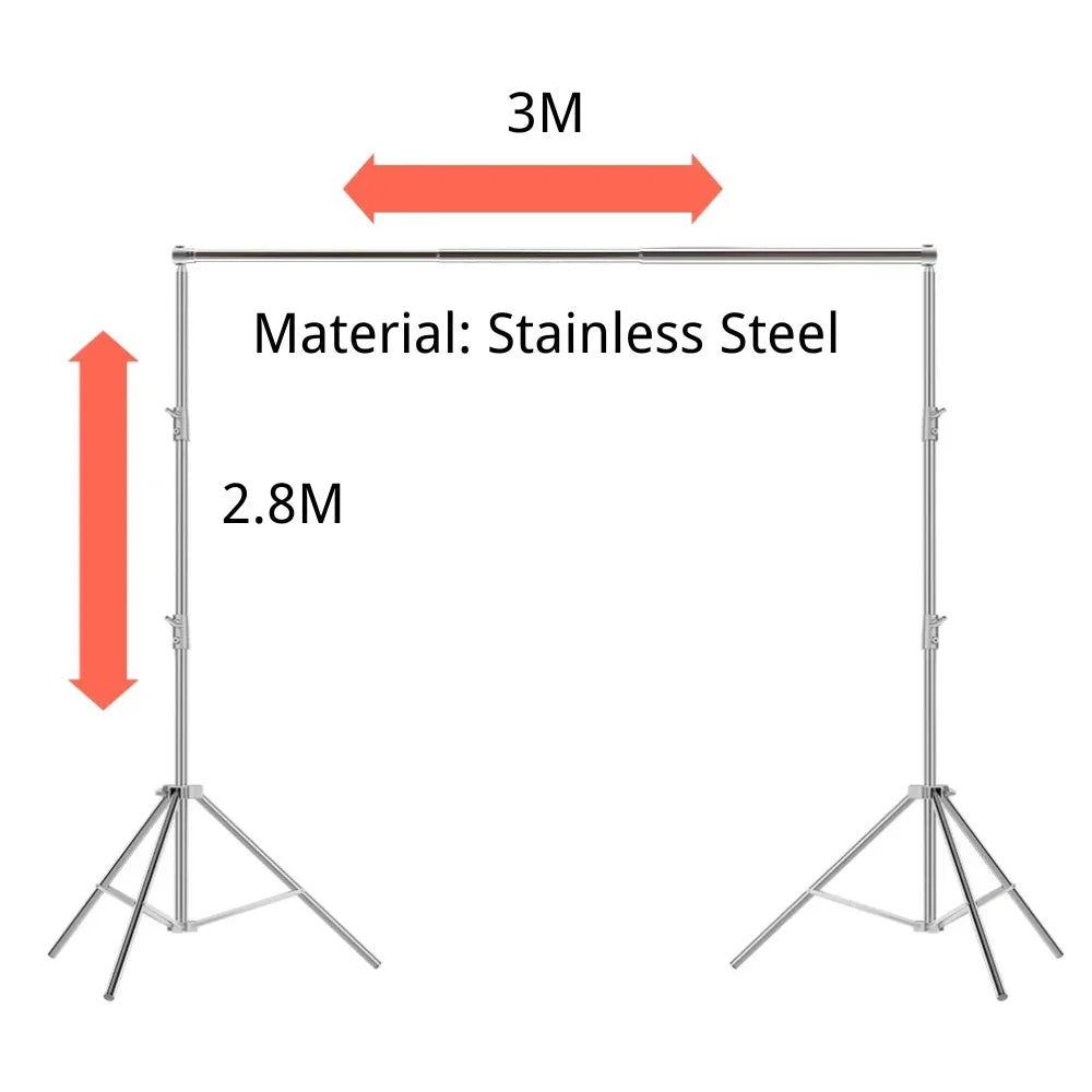 Super Stable Stainless Steel Big Tripod 2.8M Foldable Lighting Stand Tripod Photography For Fill Spot Light Softbox Photo Studio