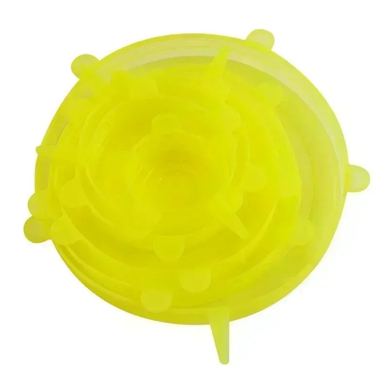 Adjustable Elastic Silicone Covers for Food Storage, Fridge Container Lids, Plastic Storage Caps for Kitchen Dishes