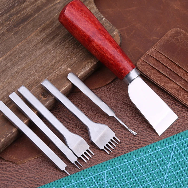 Leather Craft Tool Kit Leather Hand Sewing Repair Kit Stitching Punch Carving Work Groover Set DIY Tool Set Professional tools