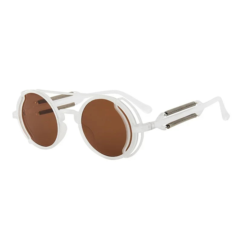 Classic Gothic Steampunk Sunglasses Luxury Brand Designer High Quality Men and Women Retro Round Pc Frame Sunglasses