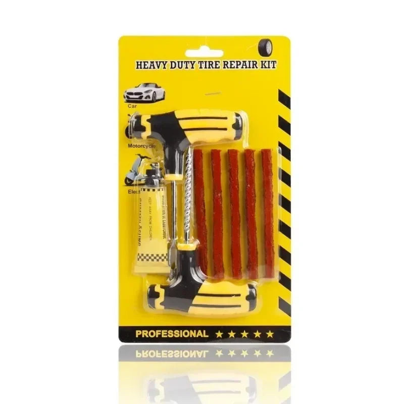 Automotive Emergency Rescue Kit Tyre Repair Kit Puncture Repair Kit, Anti-Puncture Kit Motorcycle, Puncture Repair Tool with Bag