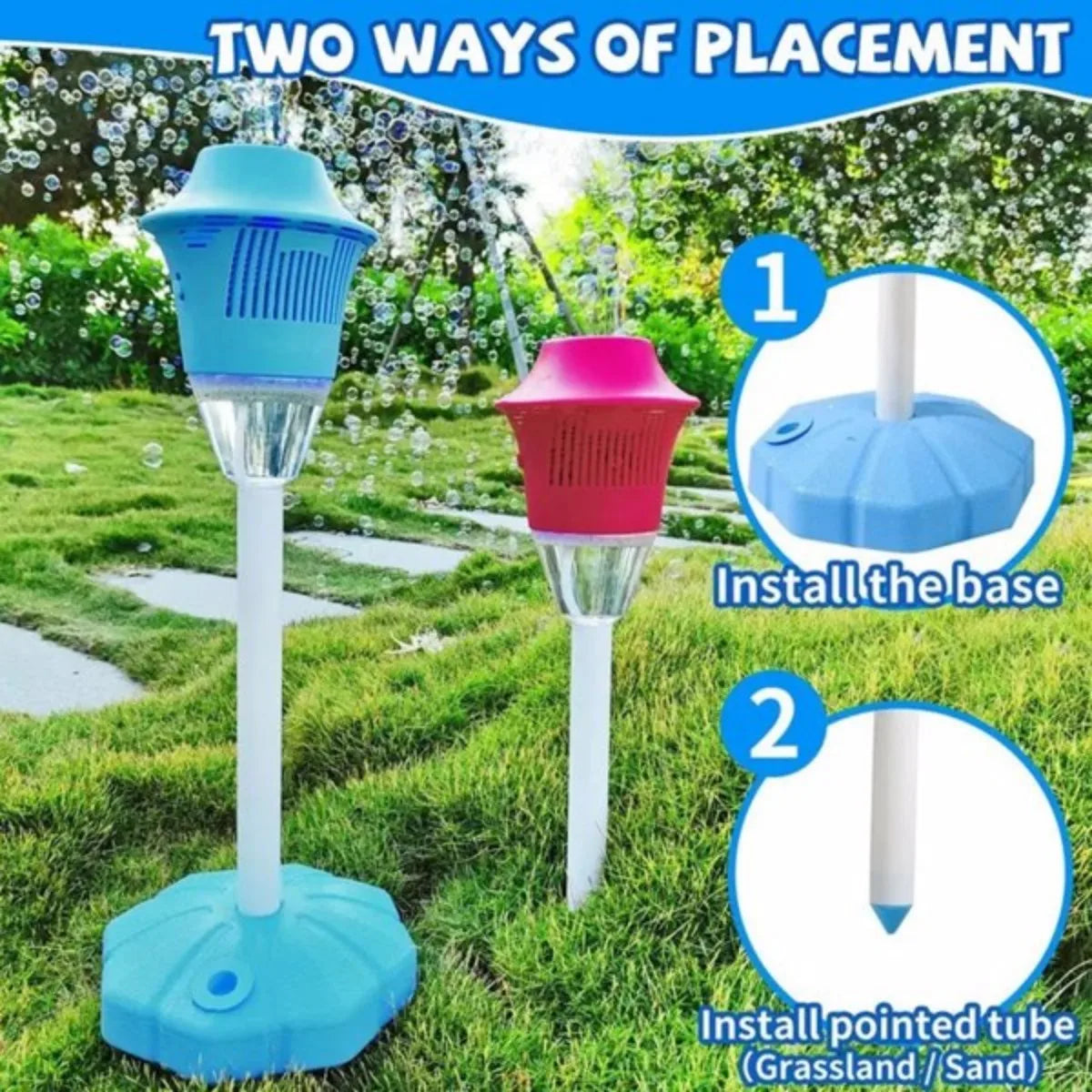 Automatic Bubble Maker with Music and Lights Colorful Bubble Machine Adjustable Height Stand Blaster Outdoor Fun Toy for Wedding