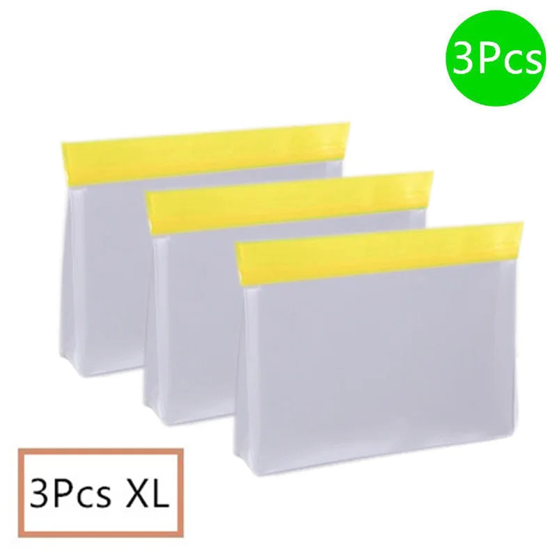 Reusable Silicone Food Bag Freezer Stand Up Fresh-keeping Bag Food Fruit Storage Bag Kitchen Leakproof Fresh Shut Bags BPA Free