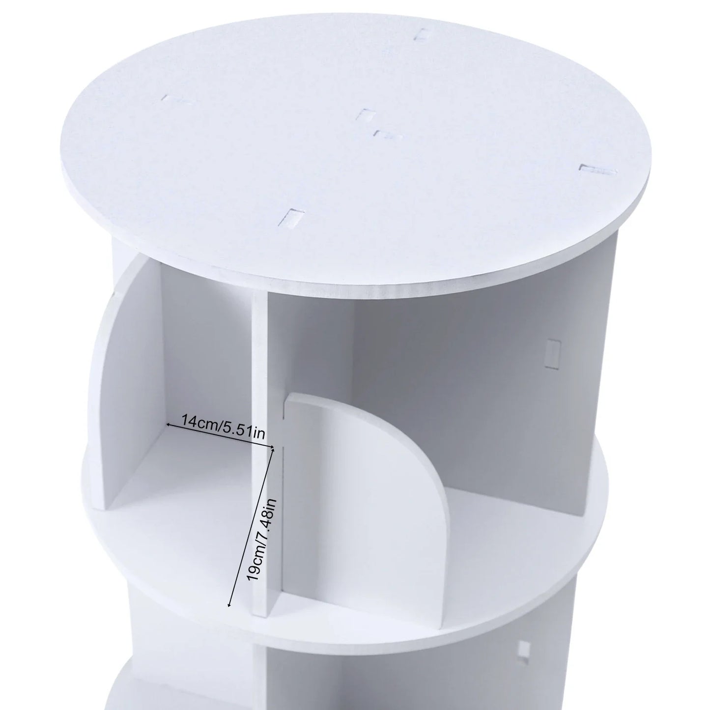 Durable Rotating Bookcase with Steel Column Bearing, 360° Silent Rotation, Tool-Free Mortise and Tenon Installation