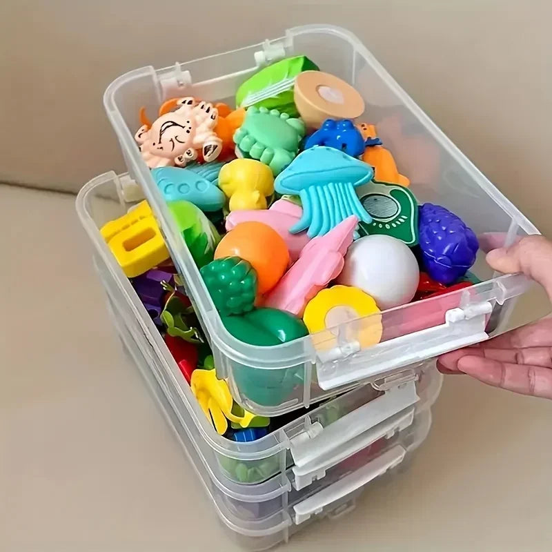 4 Layers Stackable Desk Storage Organizer Transparent Plastic Makeup Organizer Box Durable Jewelry Container Bins Drawer Table