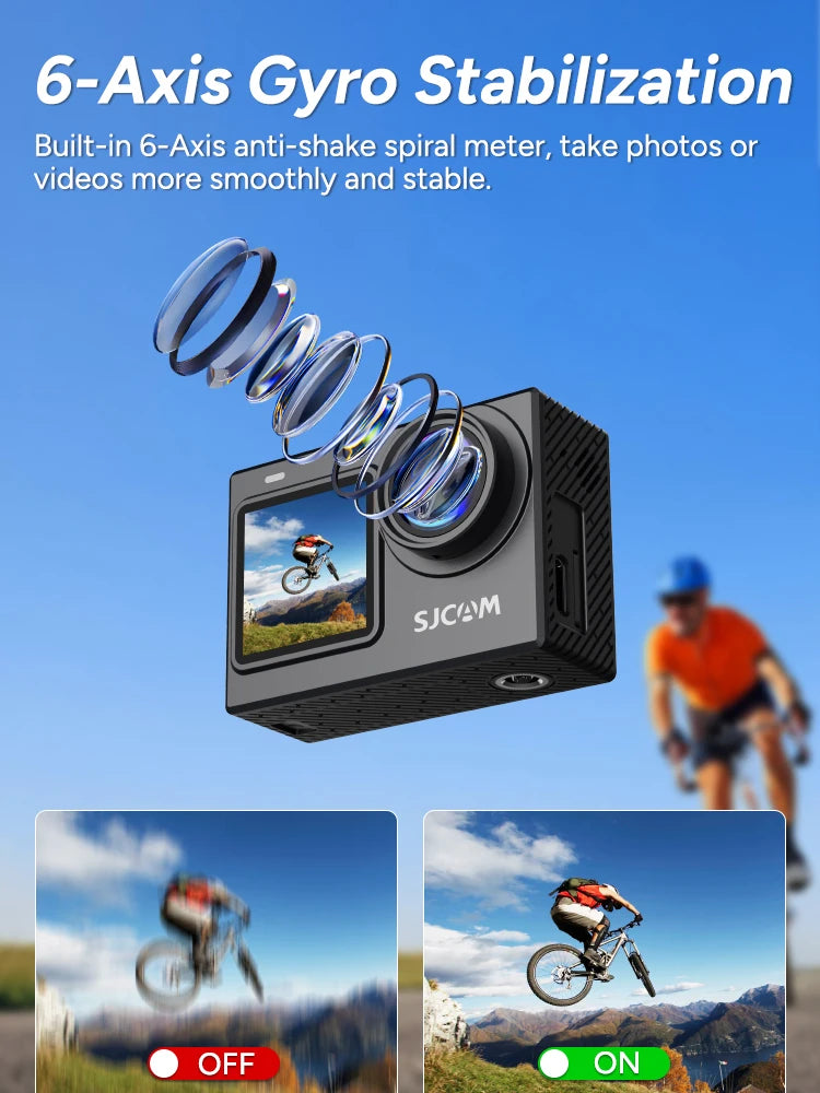 SJCAM SJ6 Pro 4K Dual Screen Action Camera Waterproof Touch Screen Sport Cam WiFi Night Vision 6-Axis Gyro Stabilization