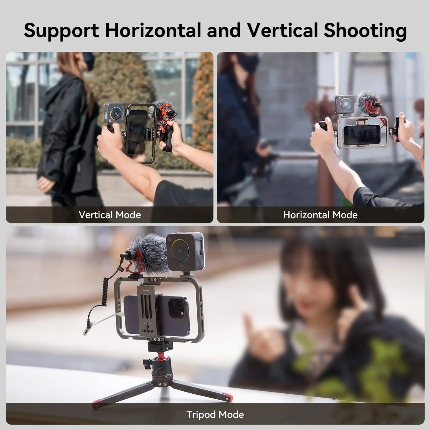 SmallRig Universal Phone Cage Smartphone Video Rig Kit with Handles, Handheld Filmmaking Vlogging Case for iPhone 17 Pro/Pro Max